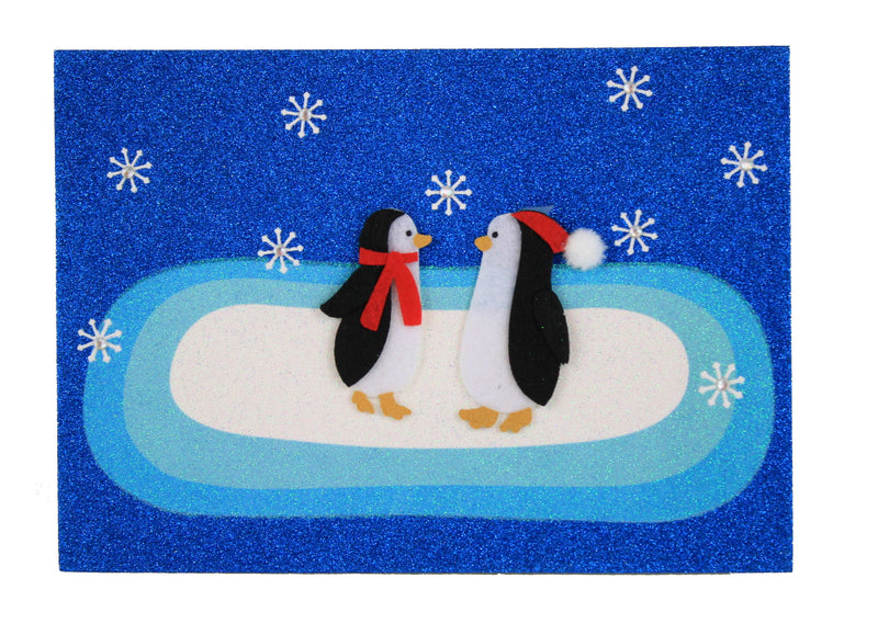 Two Felt Penguin Christmas Card - Shelburne Country Store