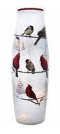 Lighted Glass Lamp - 4 x 4 x 11.7 - Feathered Friends - Shelburne Country Store