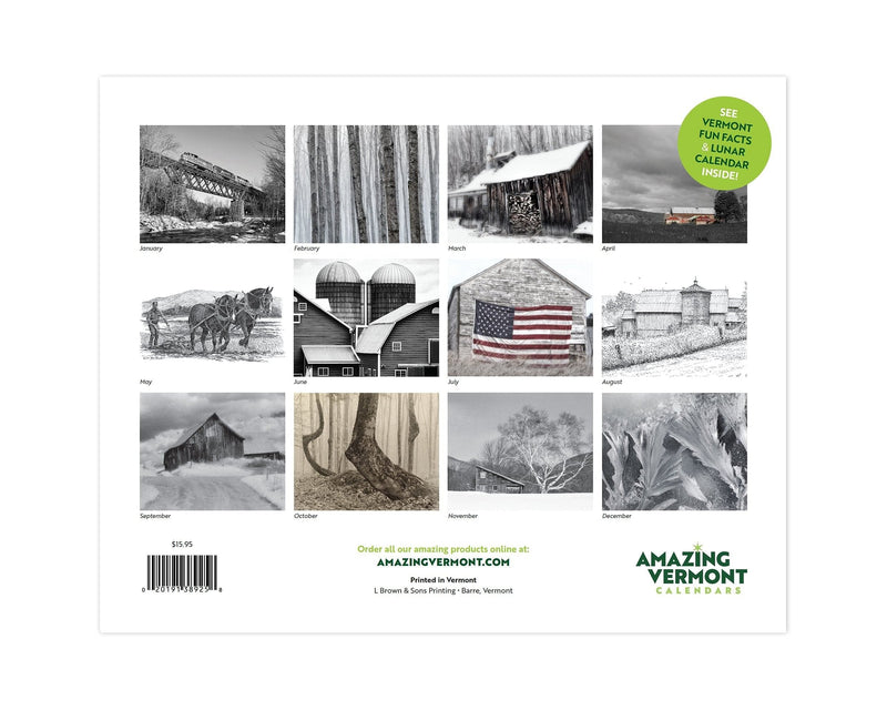 2022 Amazing Vermont - Vermont Photography Wall Calendar - Shelburne Country Store