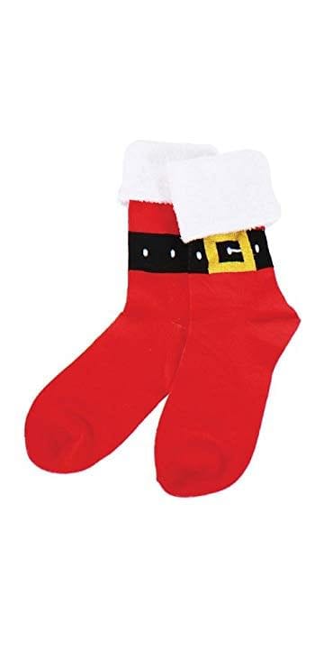 Knit Santa Belt Socks - Shelburne Country Store