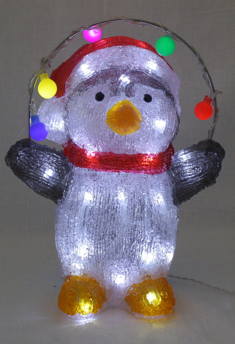 12 Inch Acrylic Penguin with 40 LED Lights - Shelburne Country Store