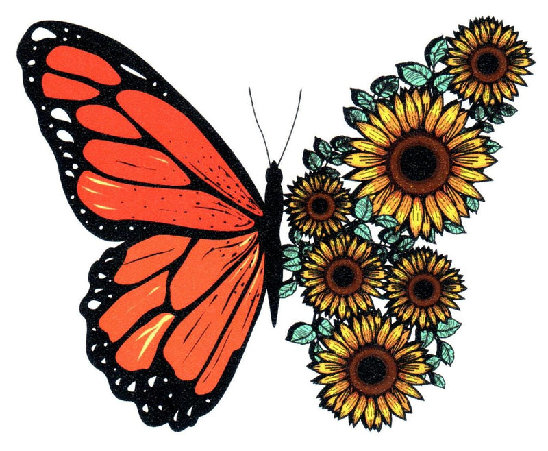 Orange Butterfly With Sunflower Wing Sticker - Shelburne Country Store