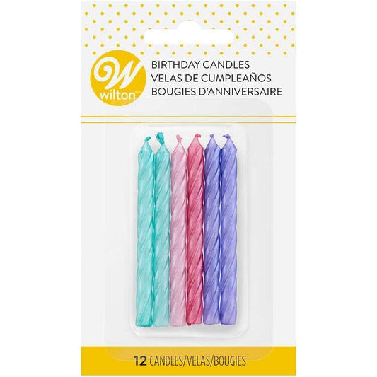 Teal, Pink and Purple Metallic Birthday Candles, 12-Count - Shelburne Country Store