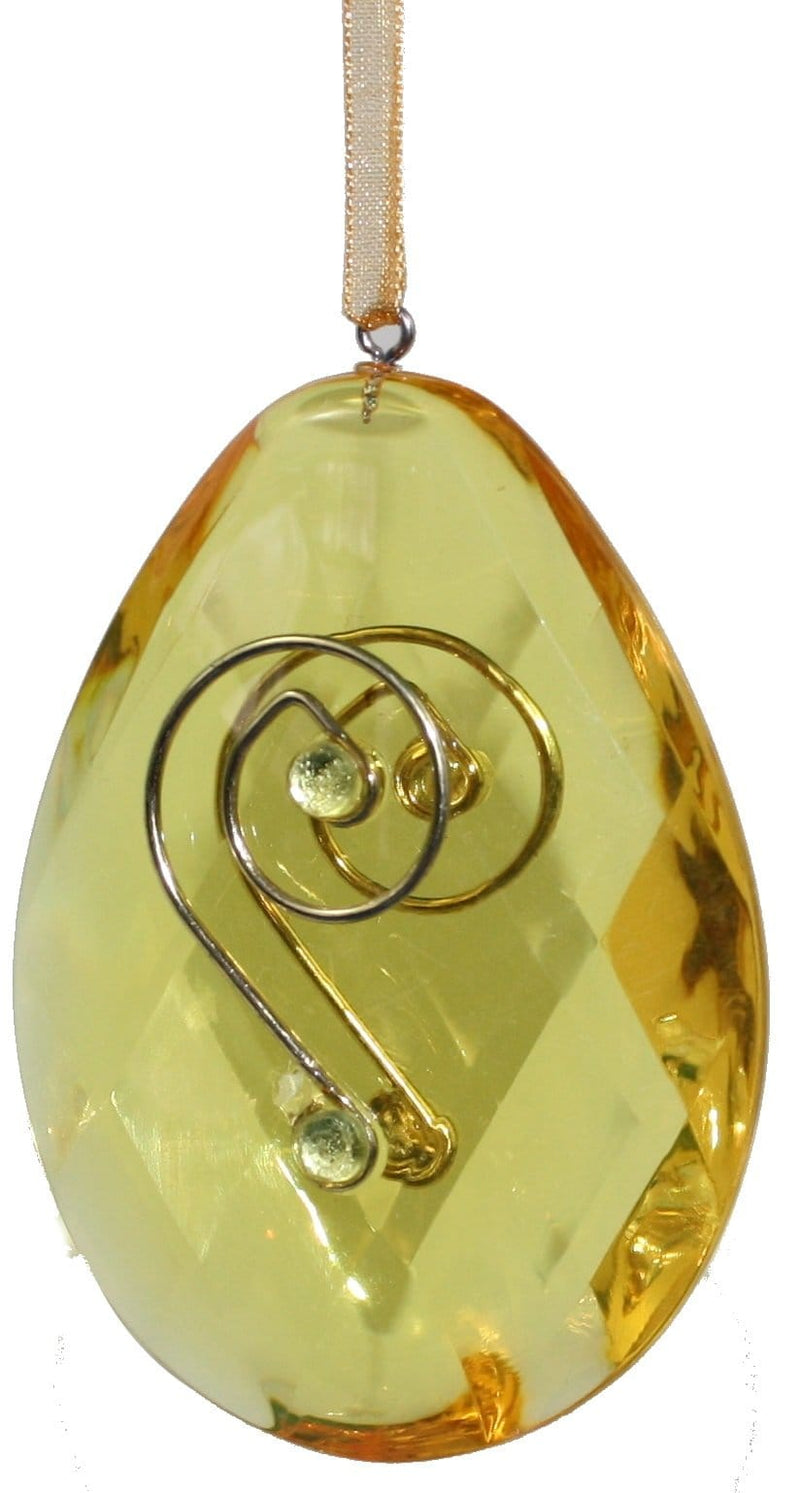 3 inch Acrylic Egg Ornament - Yellow - Shelburne Country Store