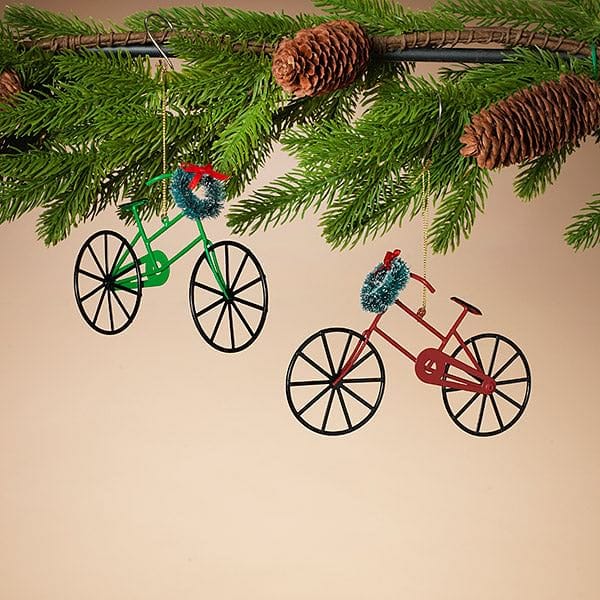 Iron Holiday Bicycle Ornament -  Green - Shelburne Country Store
