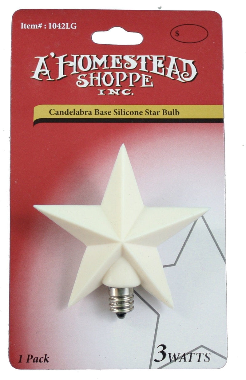 A'Homestead - Candelabra Base 3 Watt Silicone Star Bulb - The Country Christmas Loft