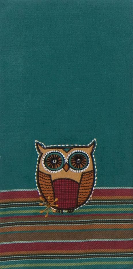 Spice Road Owl Applique Tea Towel - Shelburne Country Store