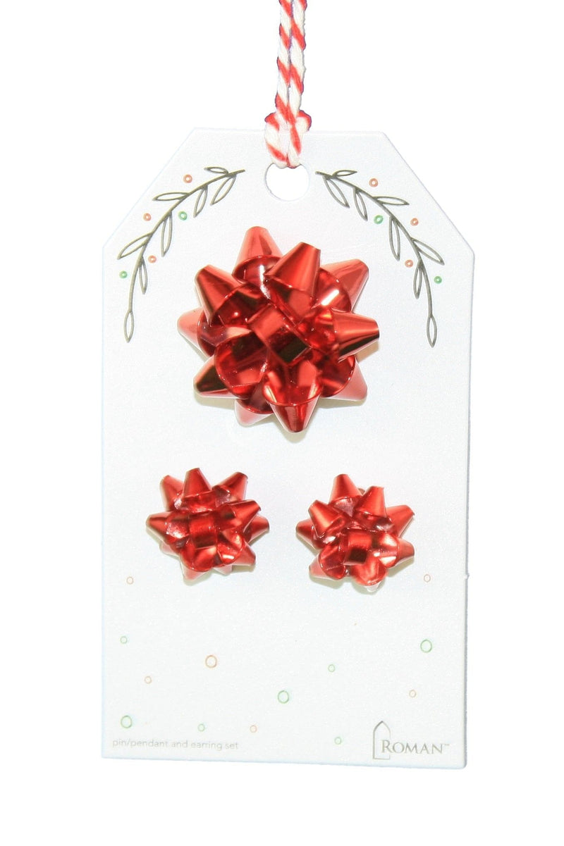Holiday Bow Earring and Pendant Set - - Shelburne Country Store