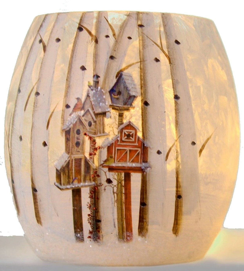 Lighted Glass Jar - Birdhouses - - Shelburne Country Store