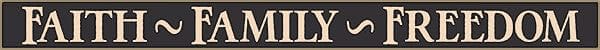 18 Inch Whimsical Wooden Sign - Faith Family Freedom - - Shelburne Country Store