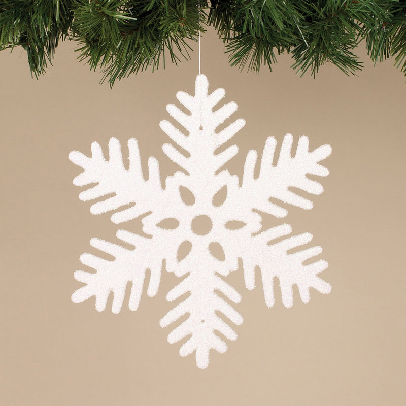 11" Glittered White Snowflake - Shelburne Country Store
