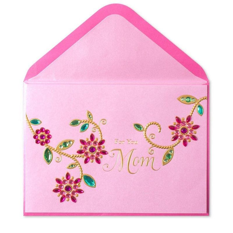 Pink Floral Gems Mom Birthday Card - Shelburne Country Store