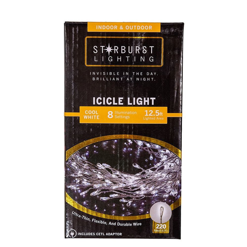 220-Light Starburst Cool White LED Icicle Light Set - Shelburne Country Store