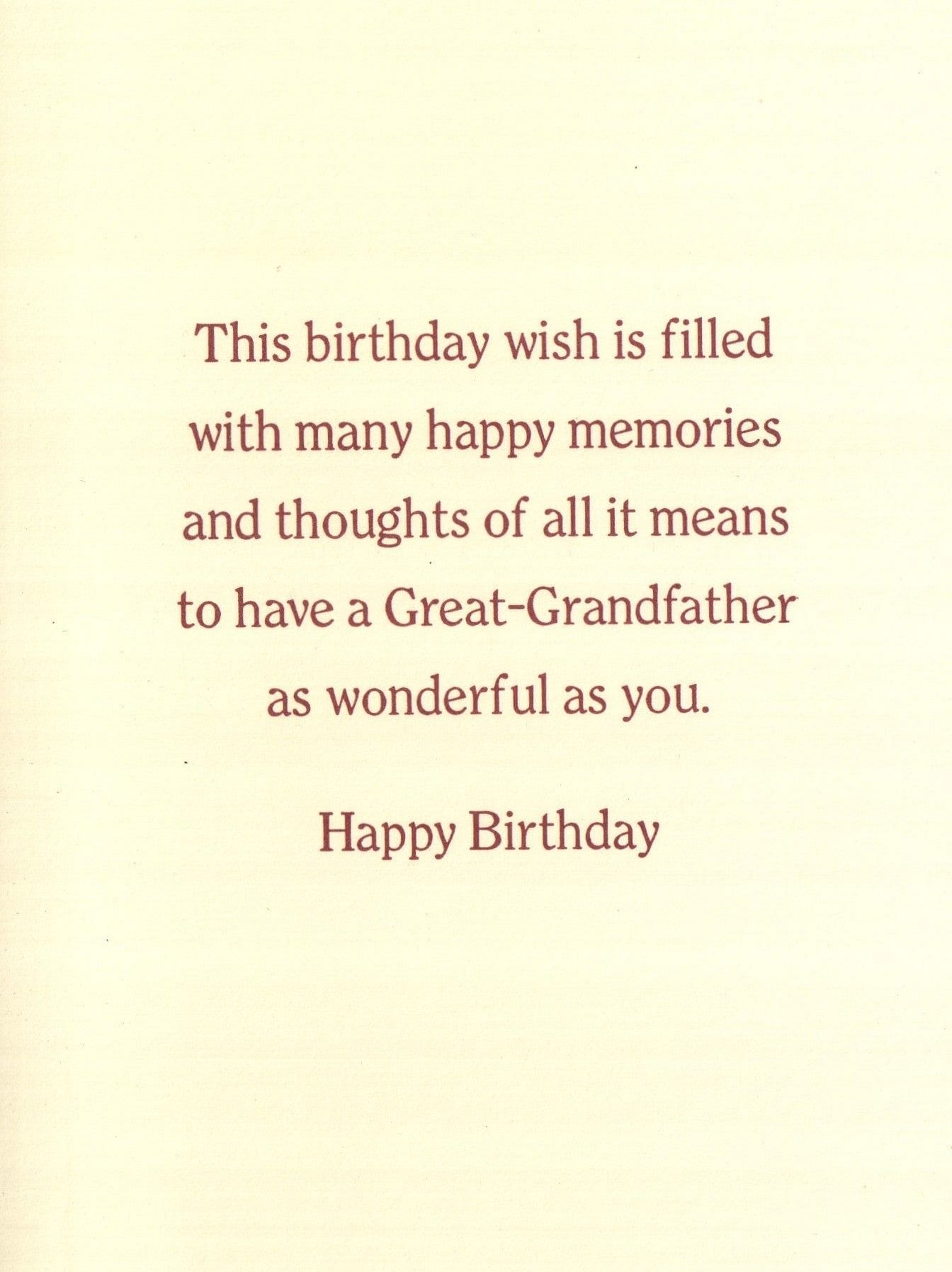Wonderful Great-Grandfather Birthday Card - Shelburne Country Store