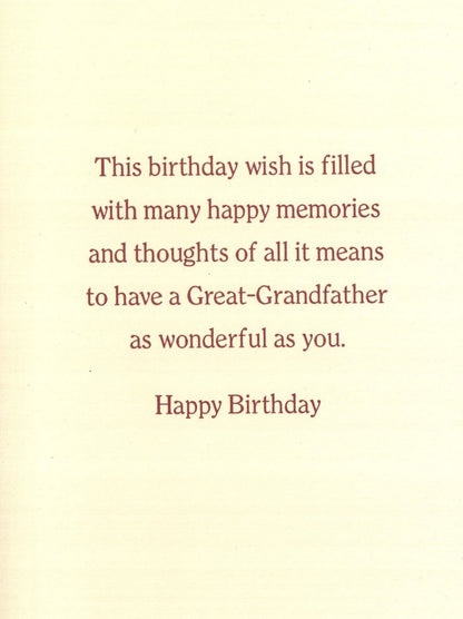 Wonderful Great-Grandfather Birthday Card - Shelburne Country Store