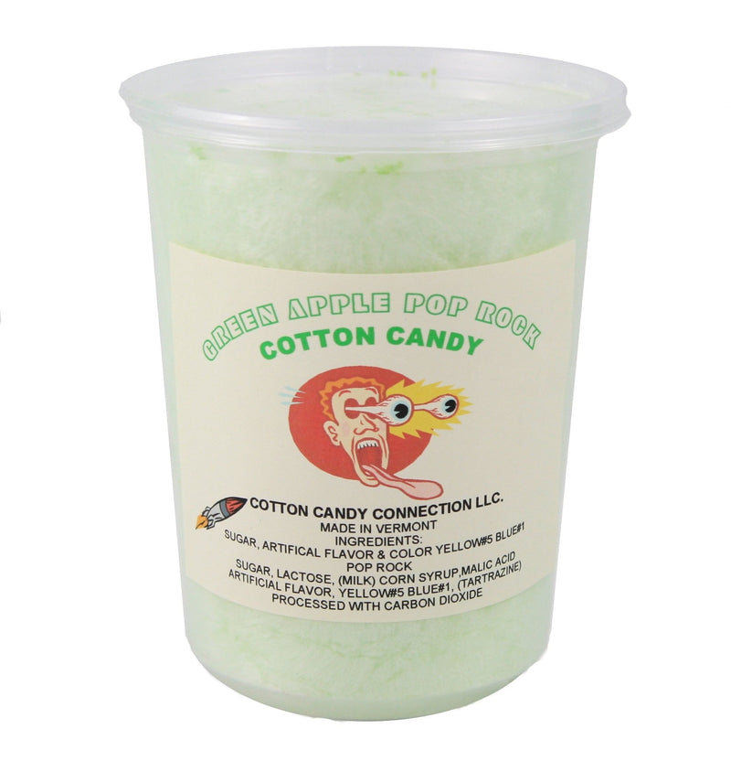 Green Apple Pop Rocks Cotton Candy - 1 Ounce Tub - Shelburne Country Store