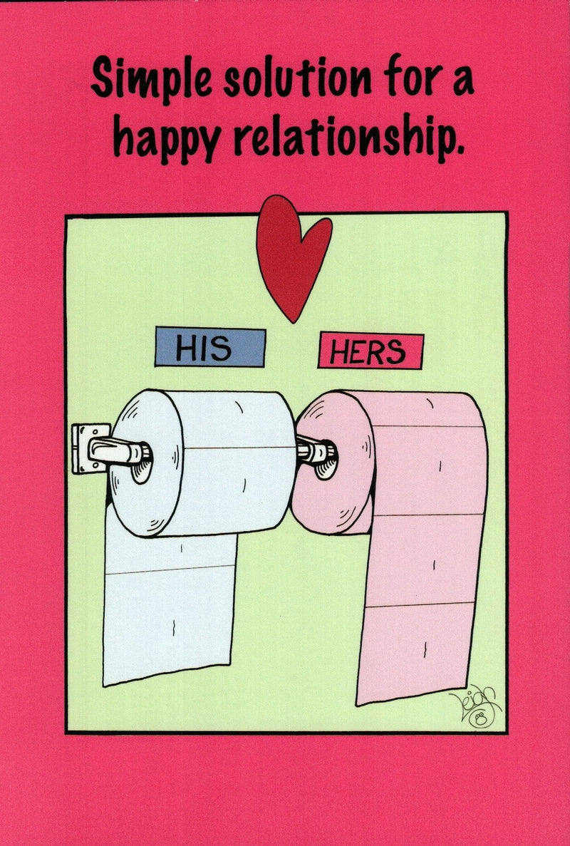 His and Hers Toilet paper Valentine's Day card - Shelburne Country Store
