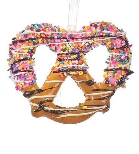 Frosted Pretzel Ornament -  Strawberry with Sprinkles - Shelburne Country Store