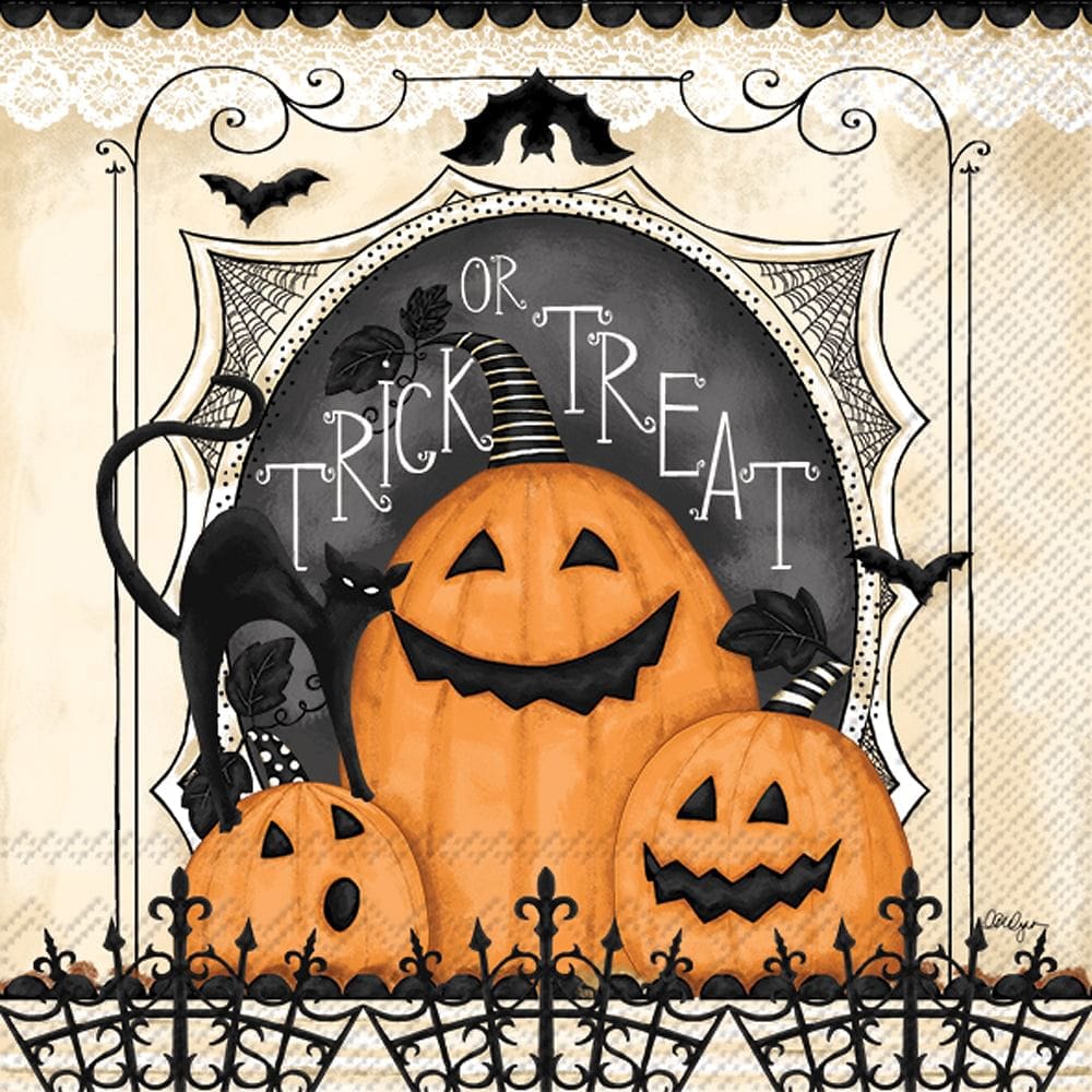 Trick or Treat Pumpkin Cocktail Napkin - Shelburne Country Store