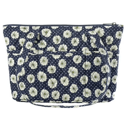 Dotted Daisy Navy Small Shoulder Tote - Shelburne Country Store
