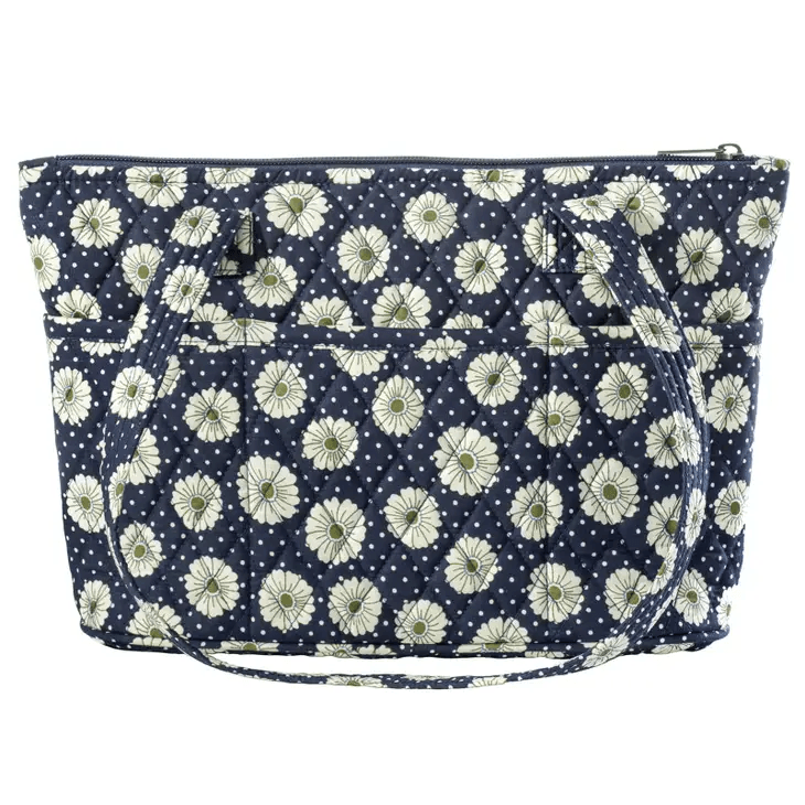 Dotted Daisy Navy Small Shoulder Tote - Shelburne Country Store