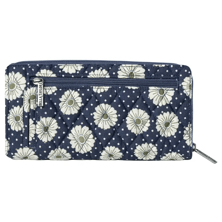 Dotted Daisy Navy RFID Slim Card Wallet - Shelburne Country Store