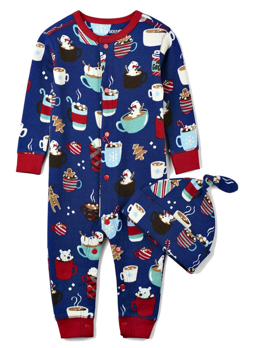Infant Coverall with Cap - Boy's Holiday Cocoa - - Shelburne Country Store