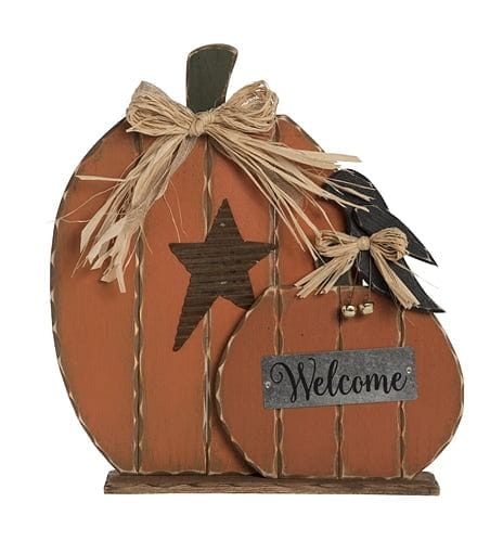Welcome Pumpkin Pair Table Sitter - Shelburne Country Store