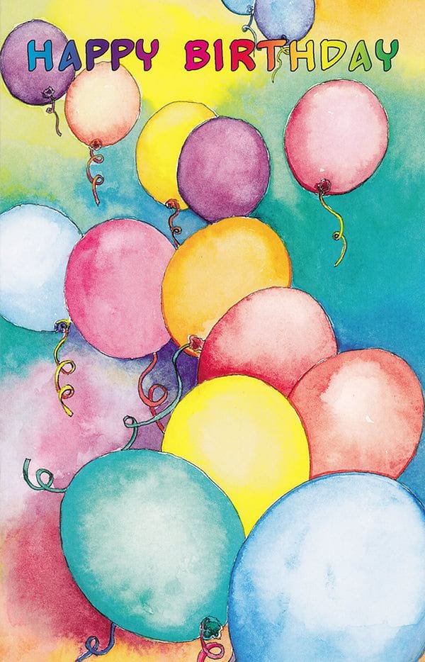 Watercolor Baloons - Happy Birthday - Shelburne Country Store