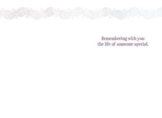 Sympathy Card: Remembering with you the life of someone special. - Shelburne Country Store