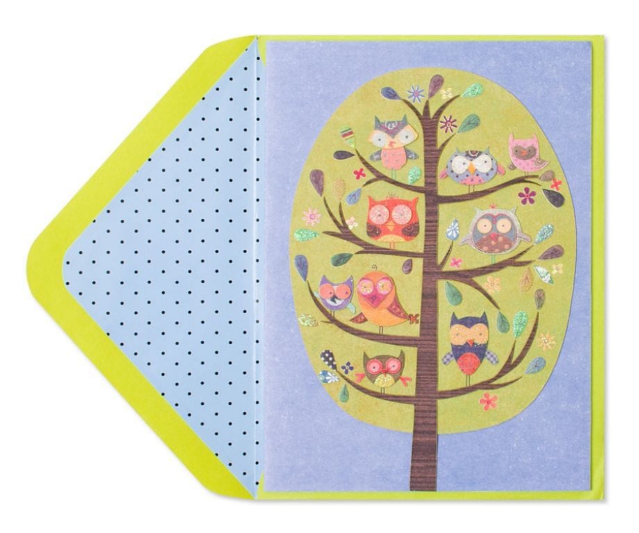 Owls In Tree Blank Card - Shelburne Country Store