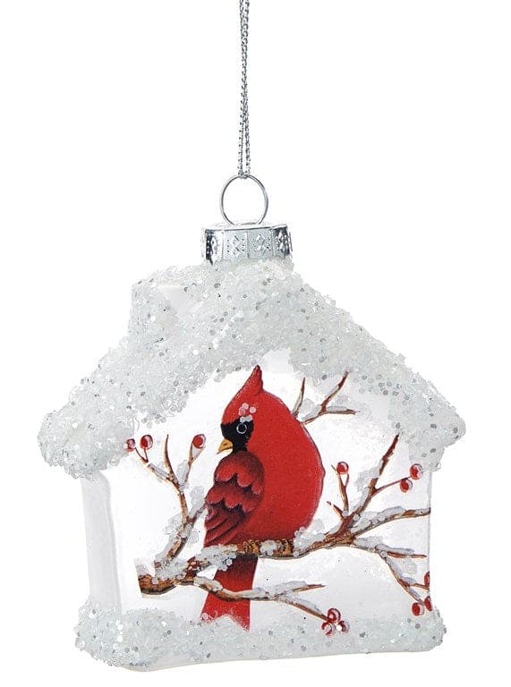 Glass Bird House Ornament - Cardinal - Shelburne Country Store