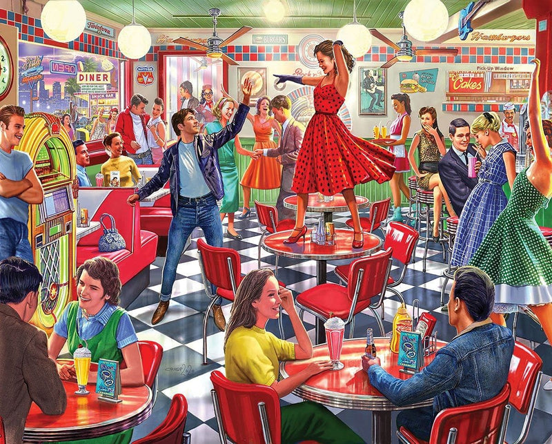 Dancing At The Diner   - 1000 Piece Jigsaw Puzzle - Shelburne Country Store