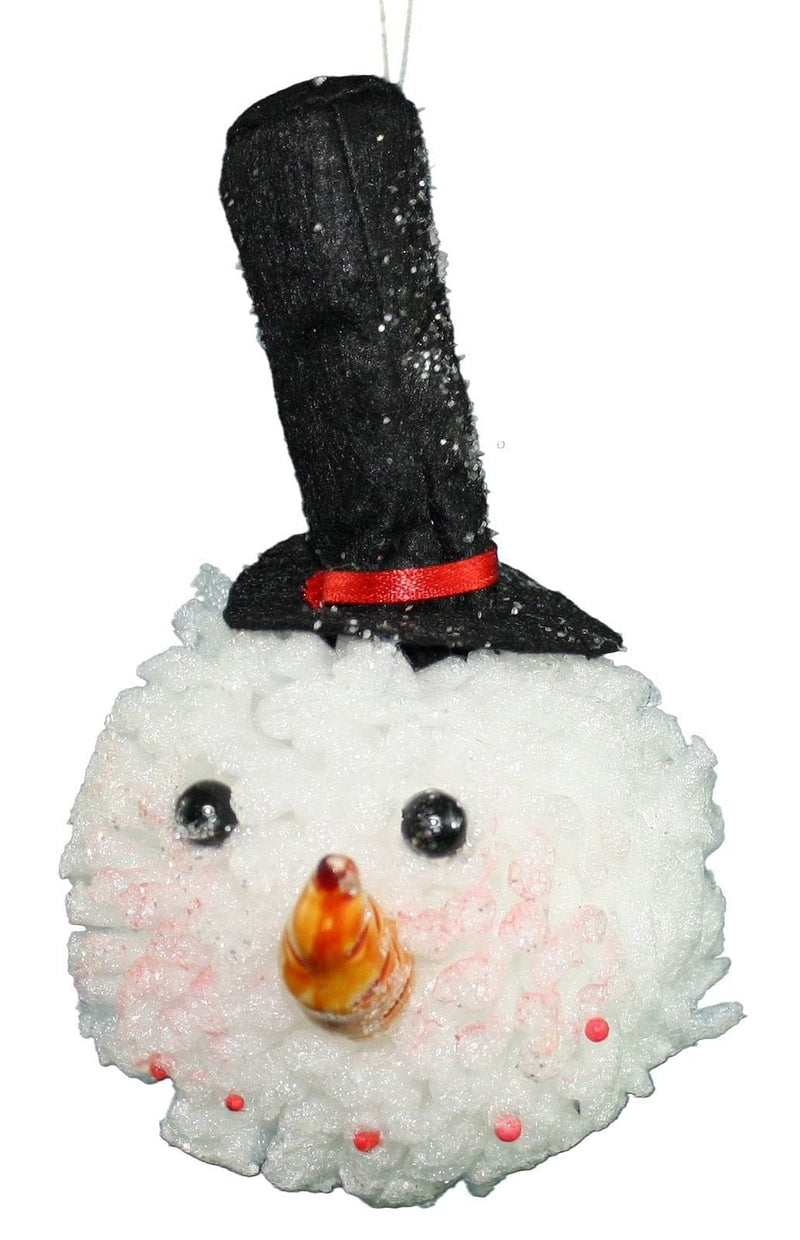 North Pole Snowman Head Ornament - Black - Shelburne Country Store