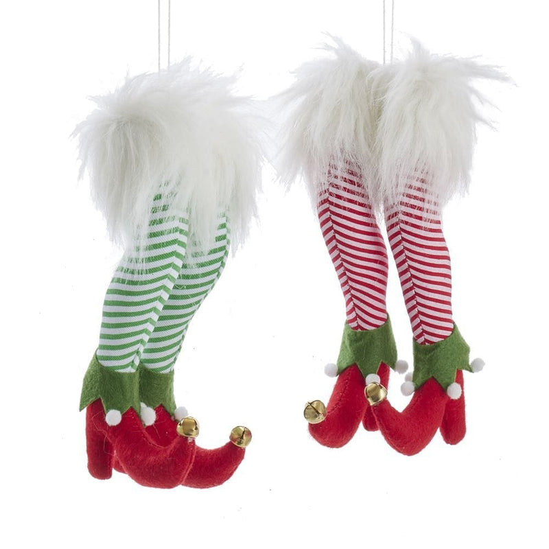 Stuffed Elf Feet Ornament -  Green - Shelburne Country Store