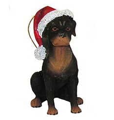 Dog in a Santa Hat Ornament - Rottweiler - Shelburne Country Store