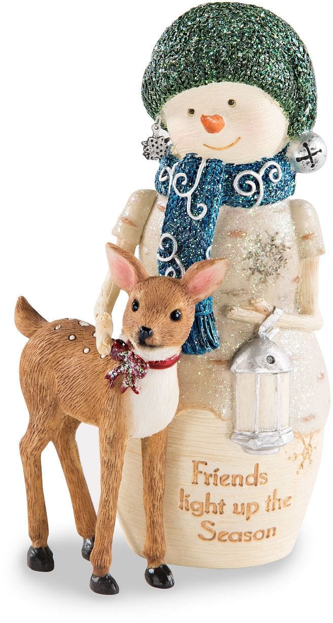 Birch Hearts Friends Snowman with Deer Figurine - Shelburne Country Store