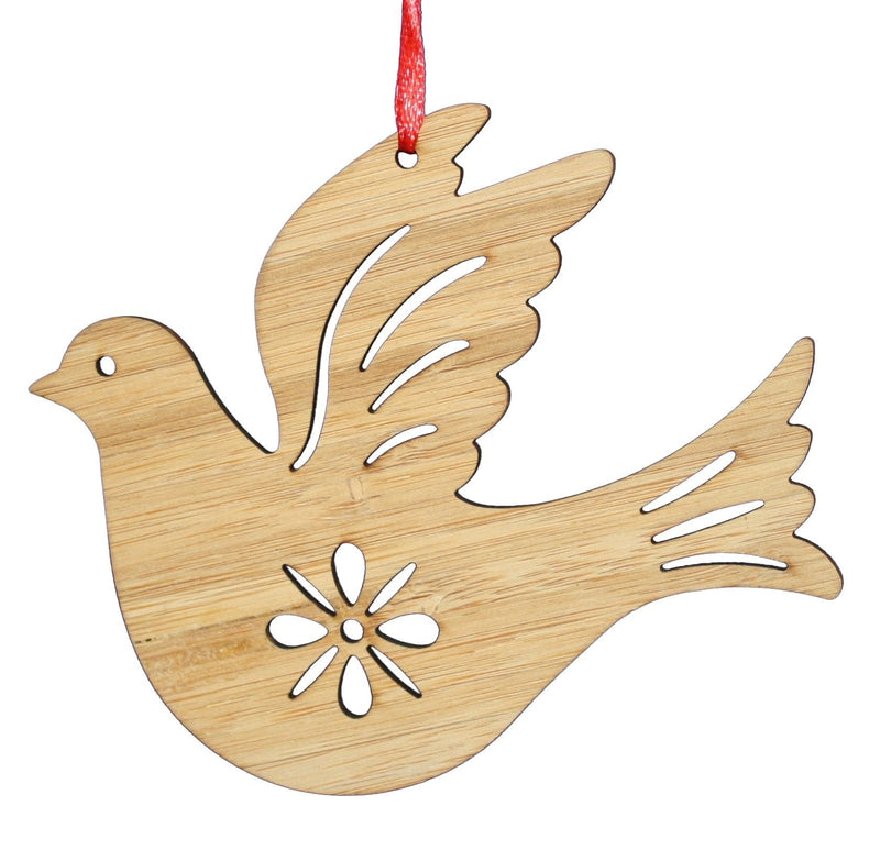 4 Inch Woodland Bamboo Ornament - Dove - Shelburne Country Store
