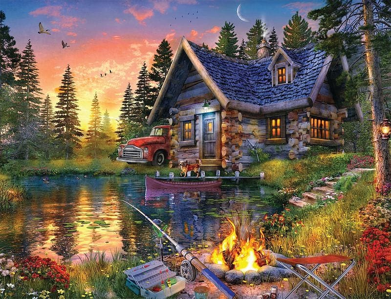 Sun Kissed Cabin - 500 piece Puzzle - Shelburne Country Store