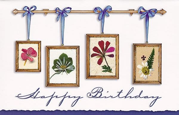 Framed Floral Art Hangings - Happy Birthday - Shelburne Country Store