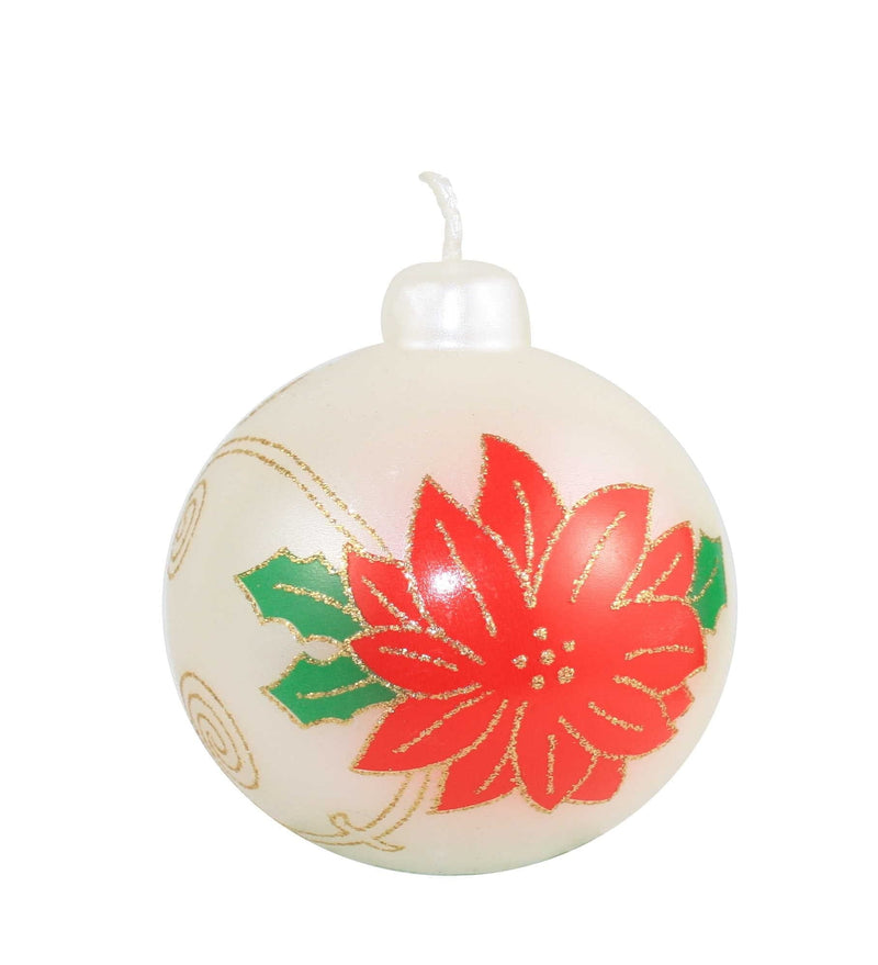 Poinsettia Design Ornament Candle - Shelburne Country Store