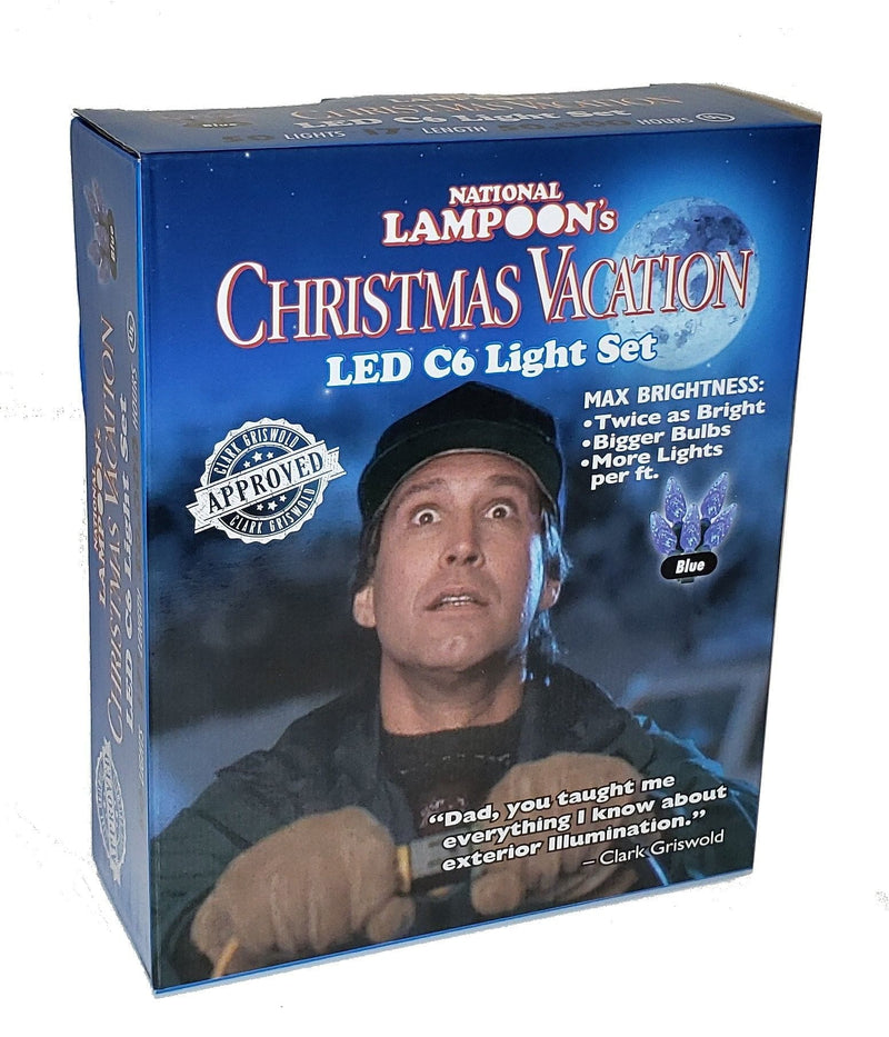 Christmas Vacation String Lights - LED C6 50 Lights -  Blue - Shelburne Country Store