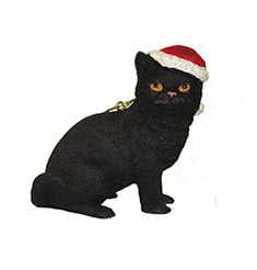 Cat in a Santa Hat Ornament - Black Cat - Shelburne Country Store