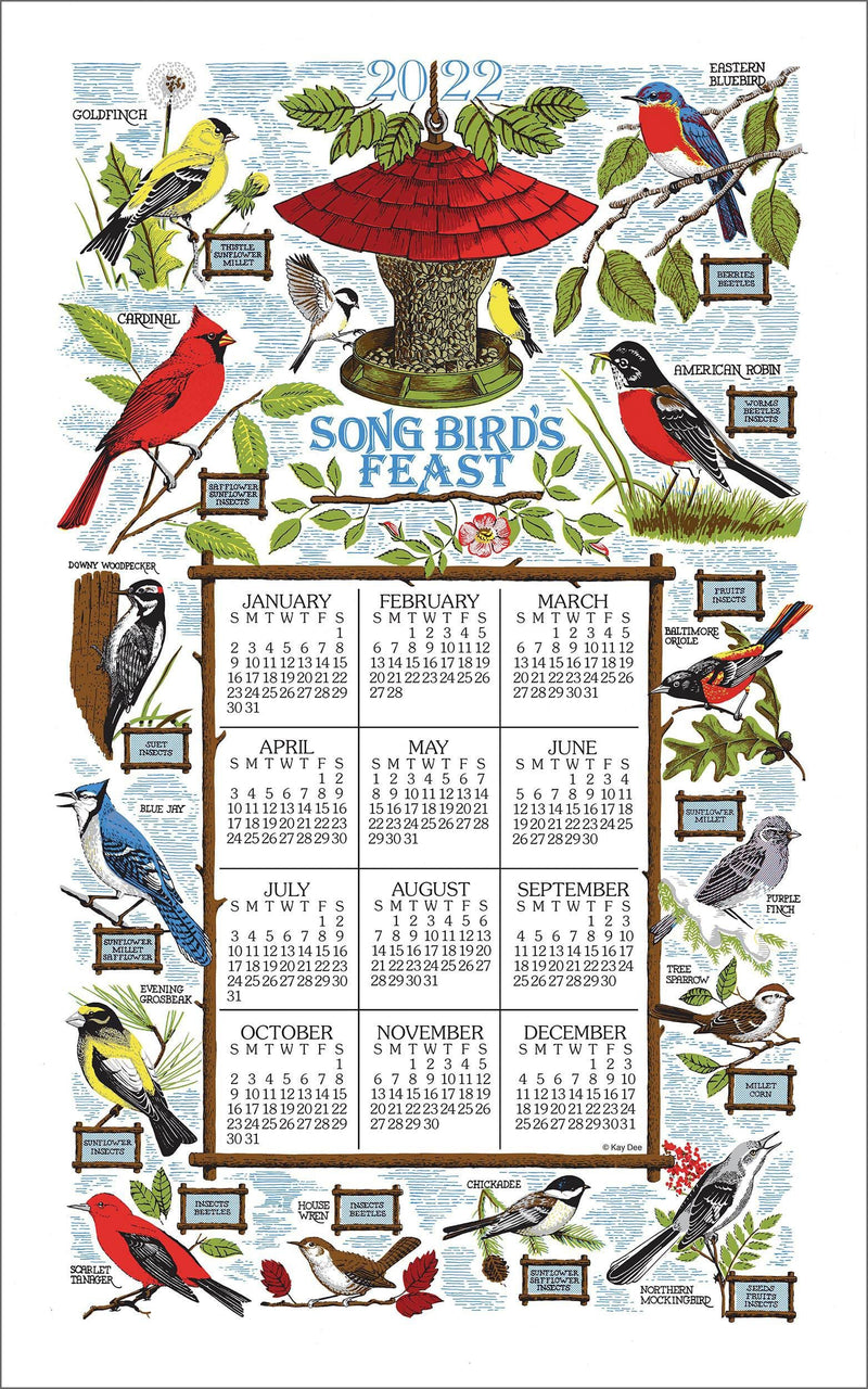 2022 Linen Calendar Towel -  Songbird Festival - Shelburne Country Store