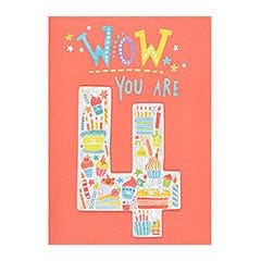 Wow You Are 4 Birthday Card - Shelburne Country Store