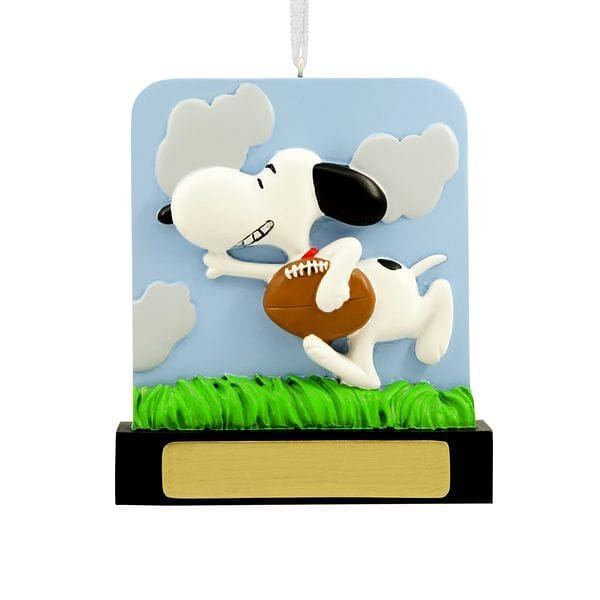 Resin Snoopy Playing Football - Shelburne Country Store