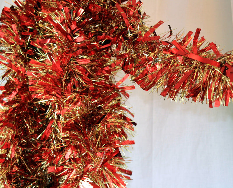 12 foot 6 Ply Luxury Tinsel Garland - Red/Gold - Shelburne Country Store