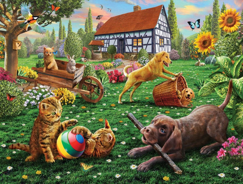 Dogs and Cats at Play - 500 Piece Puzzle - Shelburne Country Store