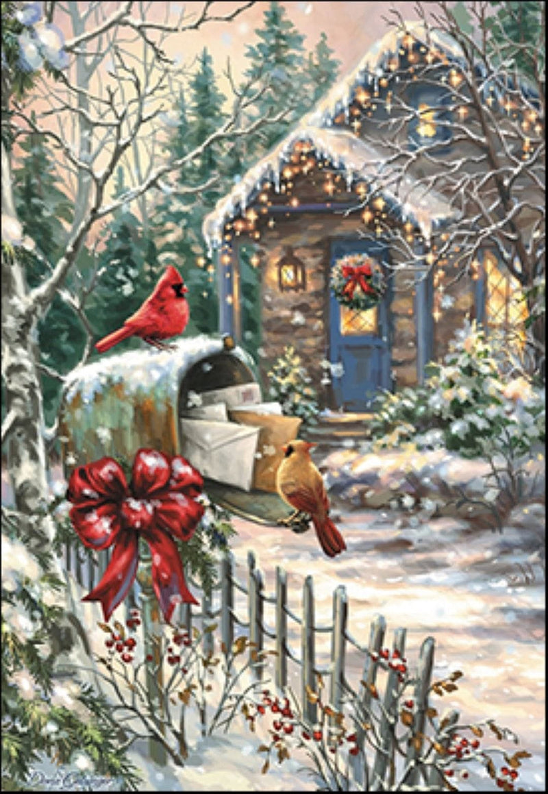 Cardinals at the Mailbox - Boxed Christmas Cards - Shelburne Country Store