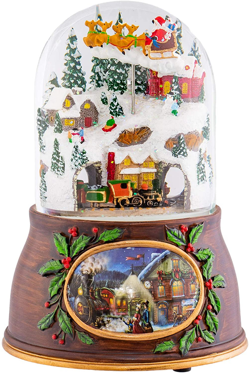 Musical Village with Santa Train - 6 inch Snowglobe - Shelburne Country Store